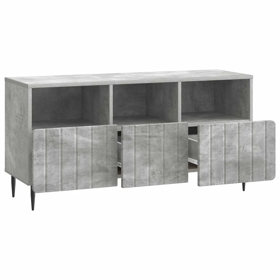 Meuble TV Gris béton 102 x 34,5 x 50 cm Bois d'ingénierie - 5