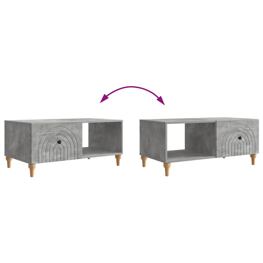 Table basse Gris béton 90 x 50 x 40 cm Bois d'ingénierie - 10