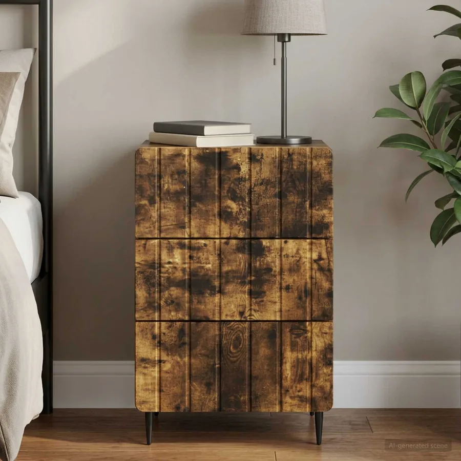 Cabinet de chevet Chêne fumé 43 x 41 x 68 cm Bois d'ingénierie