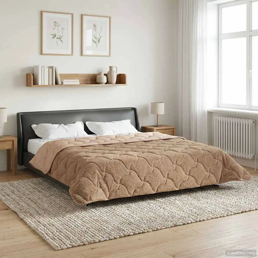 Duvet complet toute l'année Matelassé Taupe 220 x 240 cm
