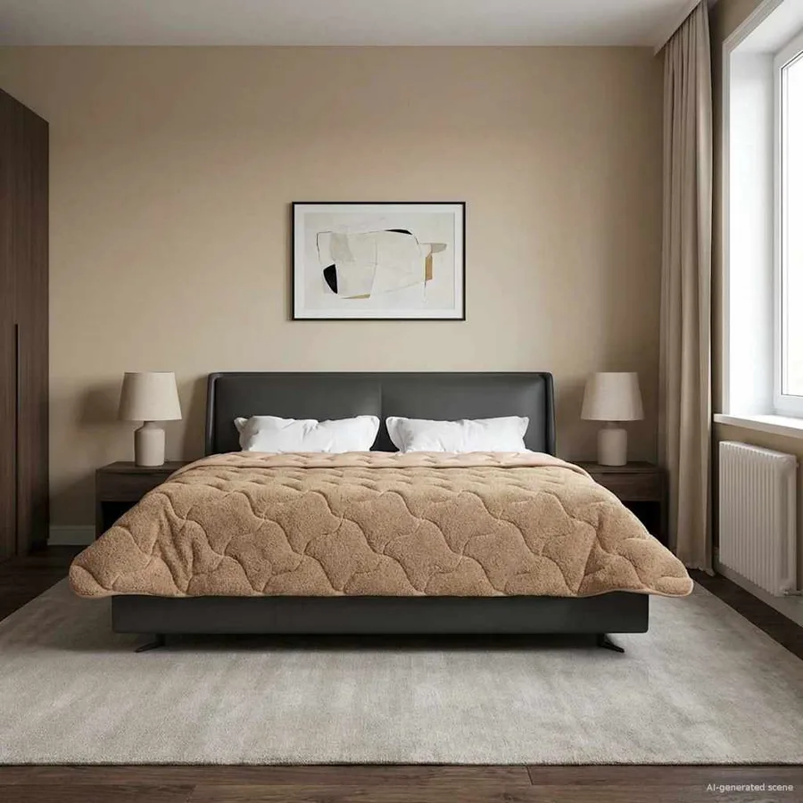 Duvet complet toute l'année Matelassé Taupe 220 x 240 cm - 4