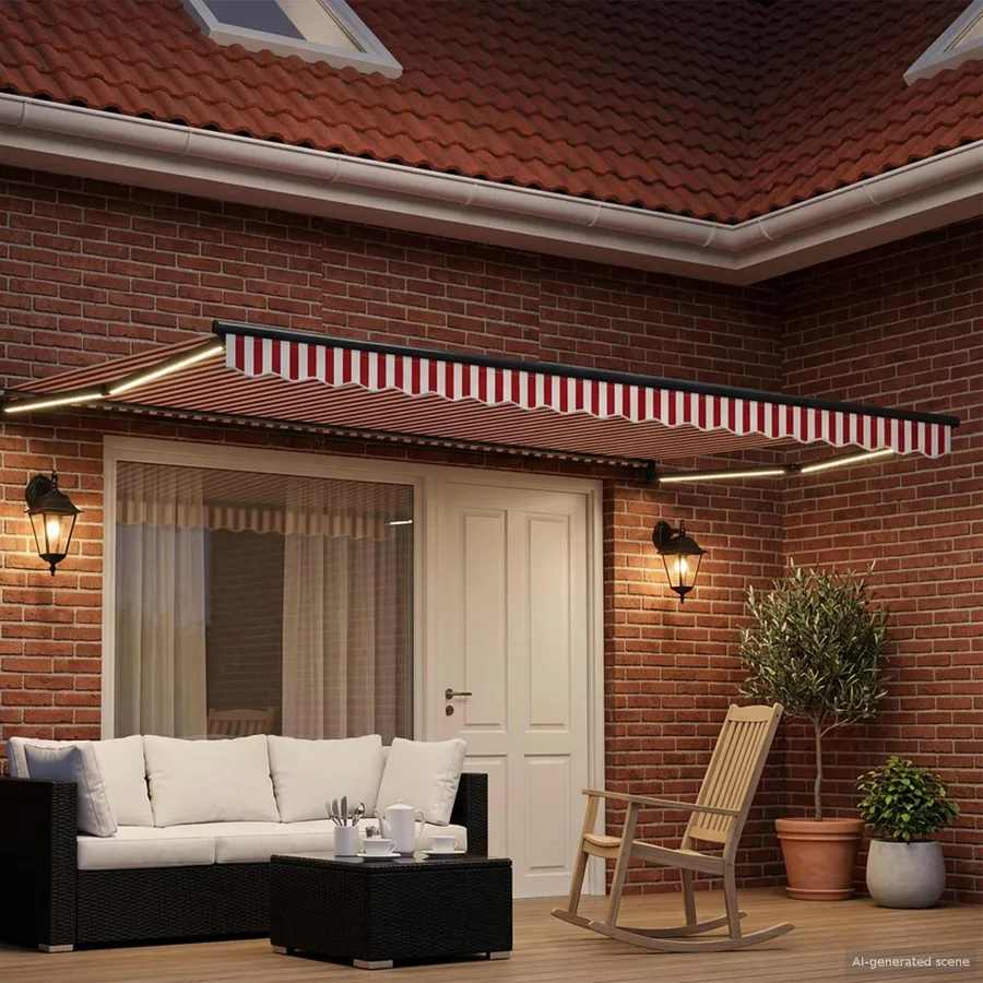 Store rétractable manuel avec LEDs 4 x 2 m - 3