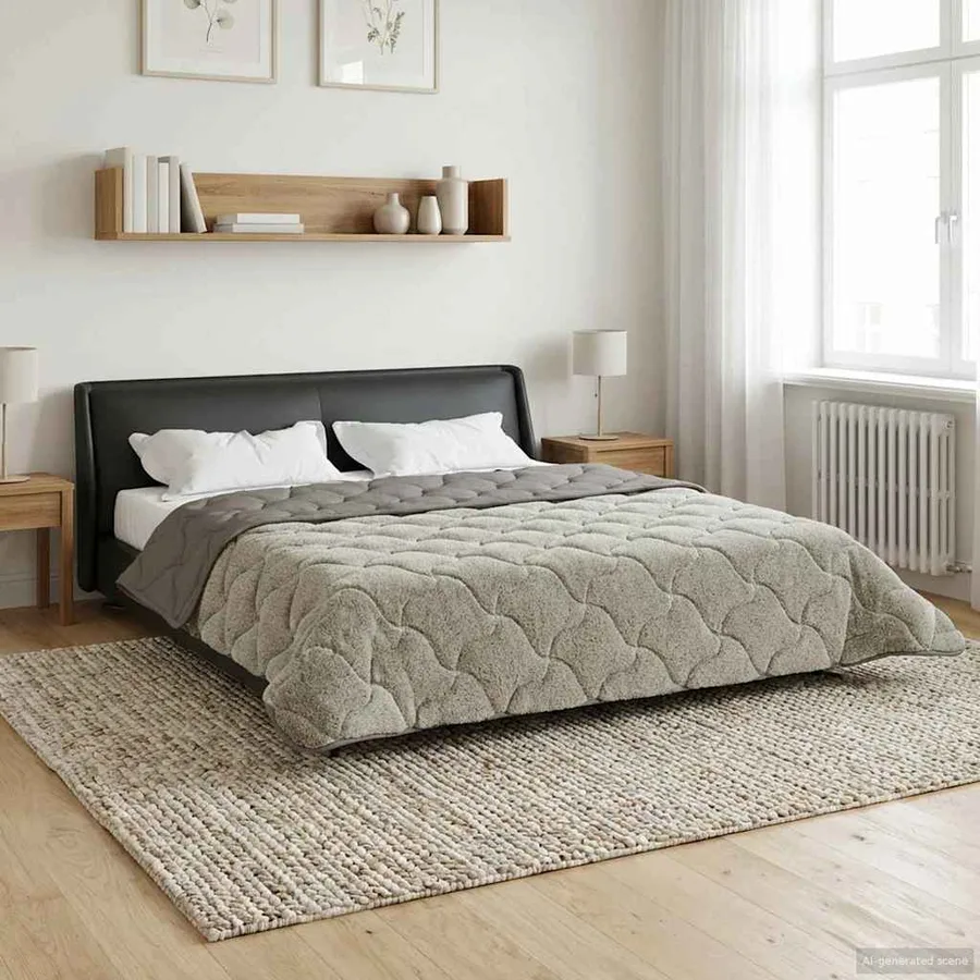 Duvet complet toute l'année Matelassé Gris clair 220 x 240 cm - 4