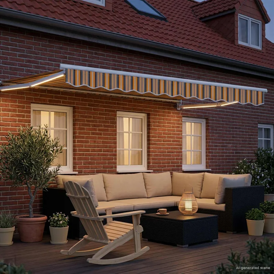 Store rétractable manuel avec LEDs 3,5 x 2 m - 3