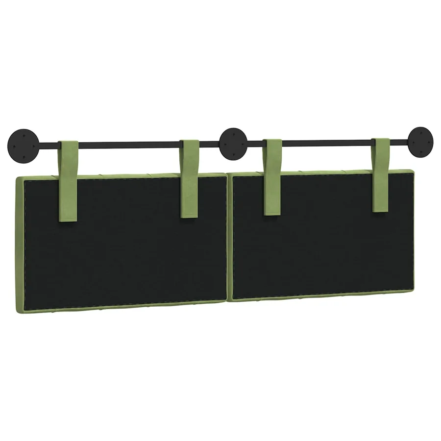 Tête de lit suspendue Avec lumière LED Vert clair Velours - 7