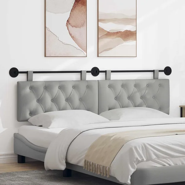 Tête de lit suspendue Gris nuage Tissu