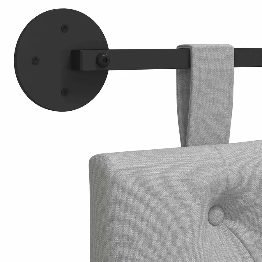 Tête de lit suspendue Gris nuage Tissu - 9