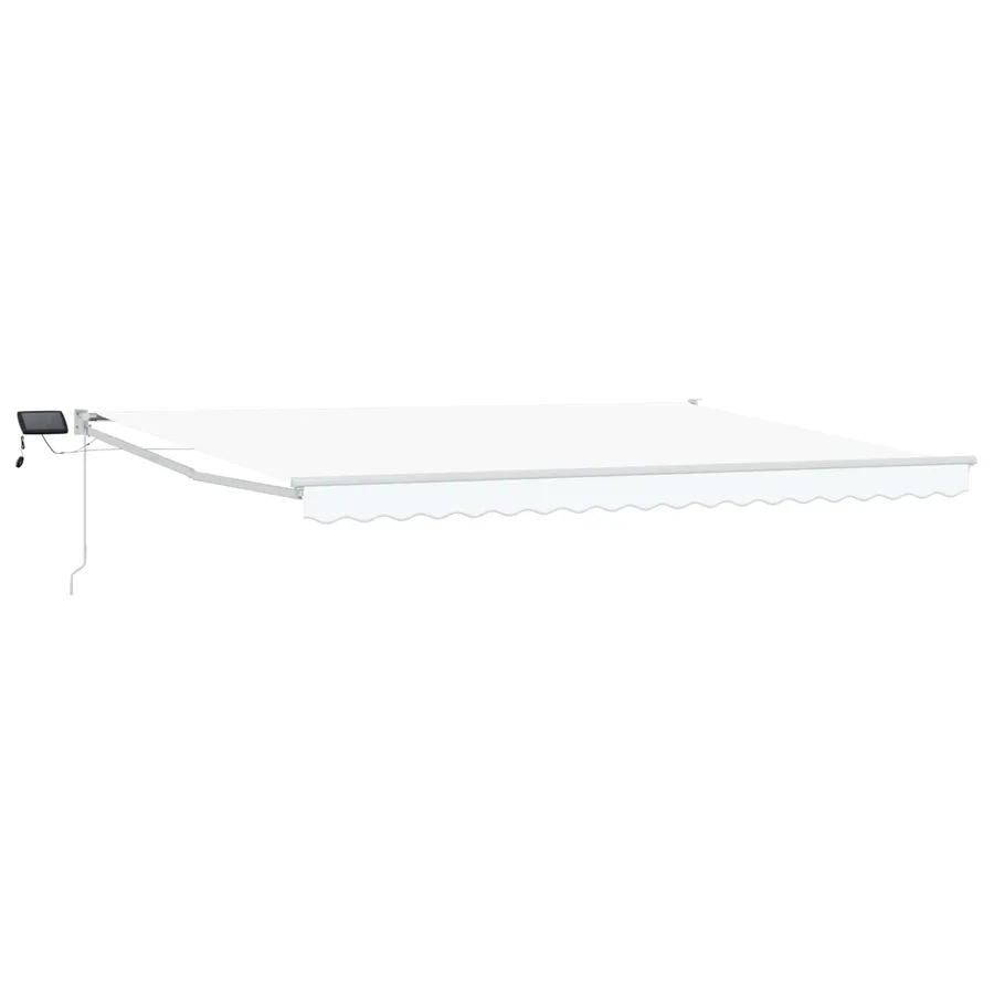 Store rétractable manuel avec LEDs Blanc 4,5 × 3 m - 2