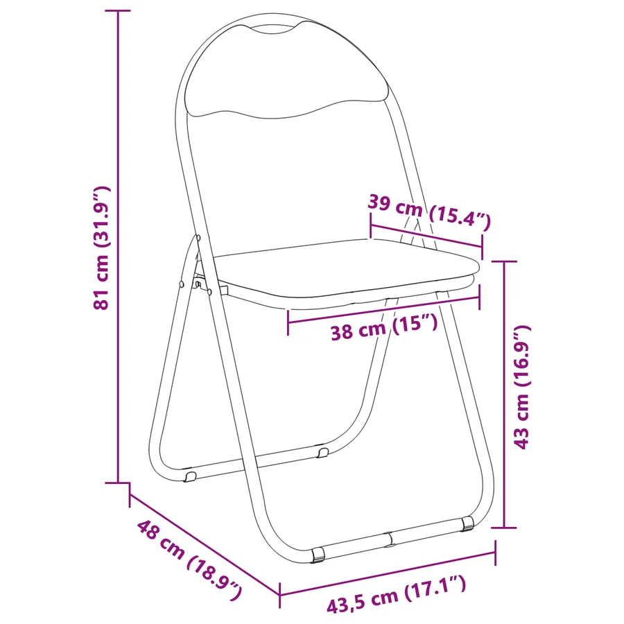 Chaise pliante 8 pcs Blanc et Gris 48 x 43,5 x 81 cm - 13