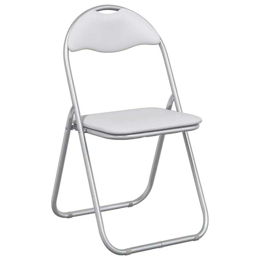 Chaise pliante 8 pcs Blanc et Gris 48 x 43,5 x 81 cm - 2