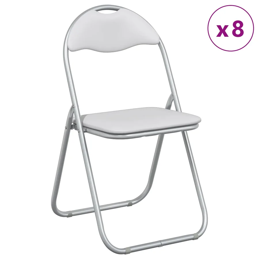 Chaise pliante 8 pcs Blanc et Gris 48 x 43,5 x 81 cm - 3