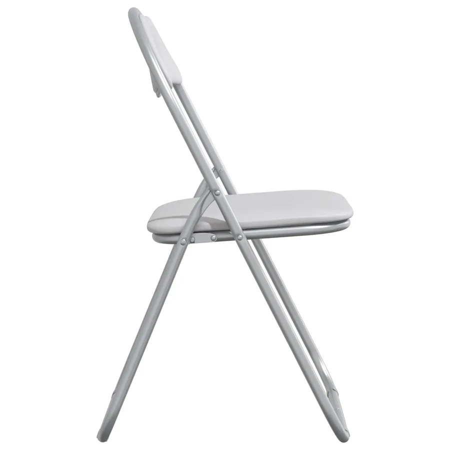 Chaise pliante 8 pcs Blanc et Gris 48 x 43,5 x 81 cm - 6