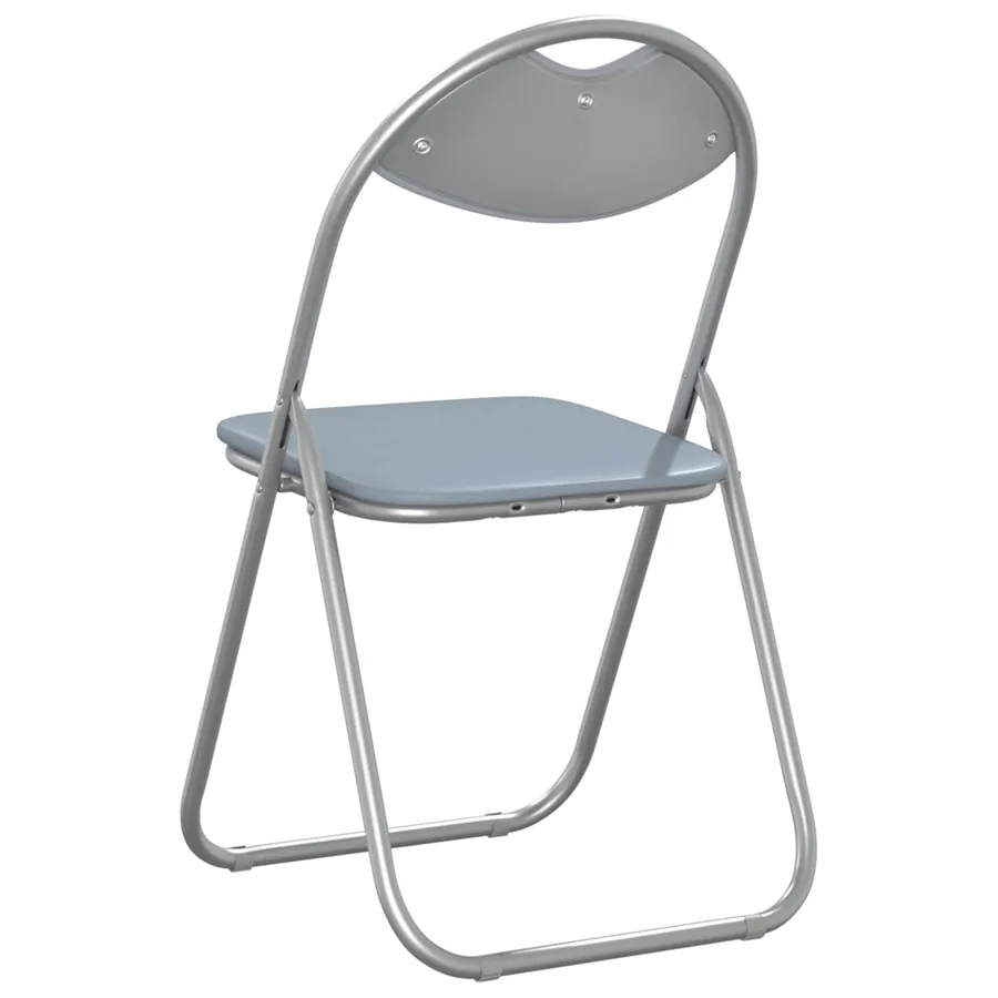 Chaise pliante 8 pcs Gris 48 x 43,5 x 81 cm Simili cuir - 7