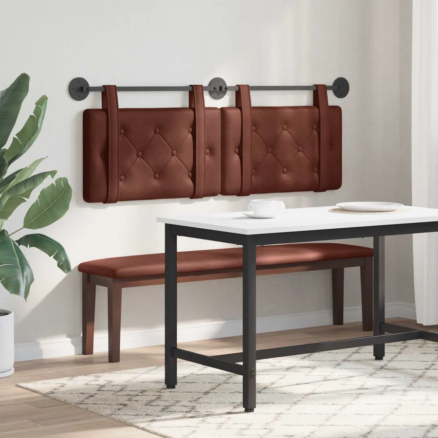 Tête de lit suspendue Brun Brillant PU antique - 4