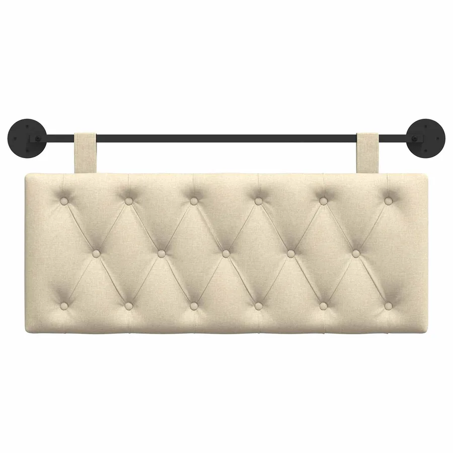 Tête de lit suspendue Crème Tissu - 5