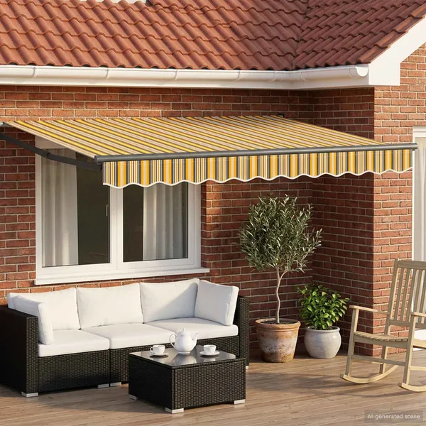 Store rétractable manuel avec LEDs 3,5 x 2,5 m