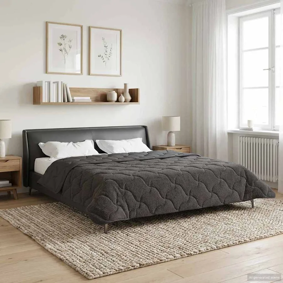 Duvet d'été simple Matelassé Anthracite 200 x 240 cm - 4