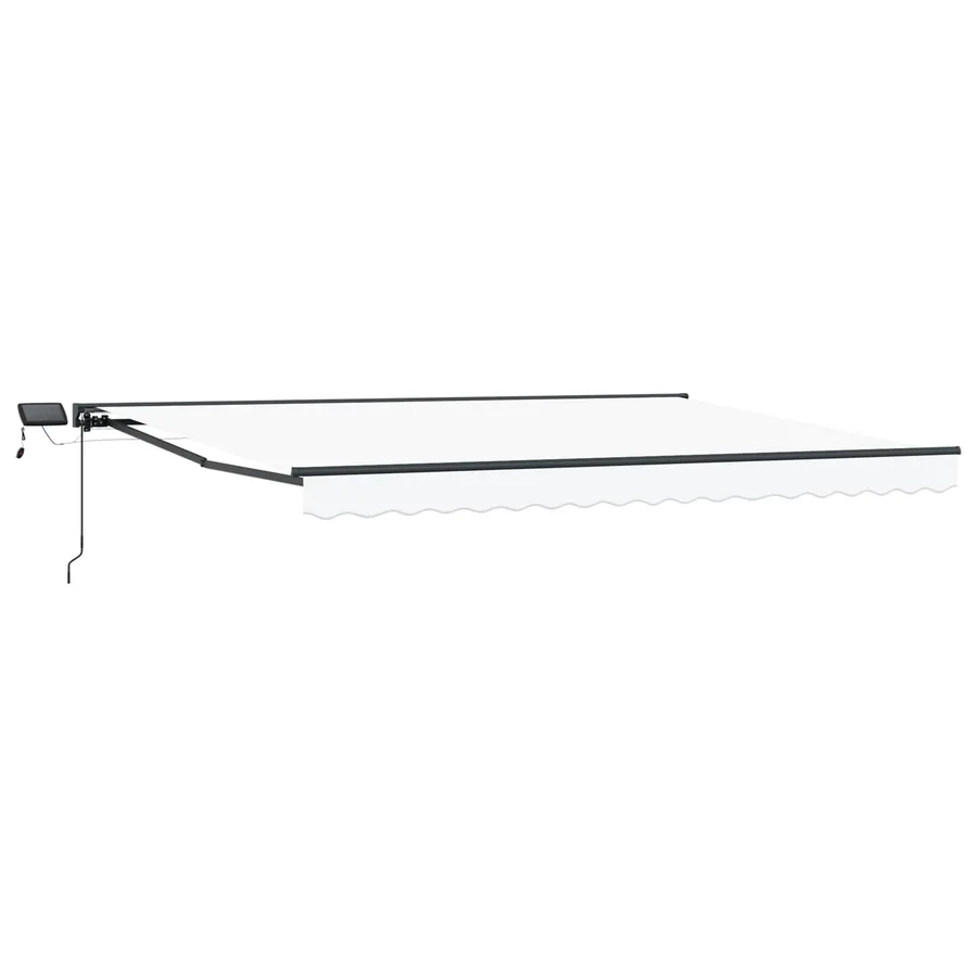 Cadre de store manuel avec LEDs Blanc et anthracite 4,5 × 3 m - 2
