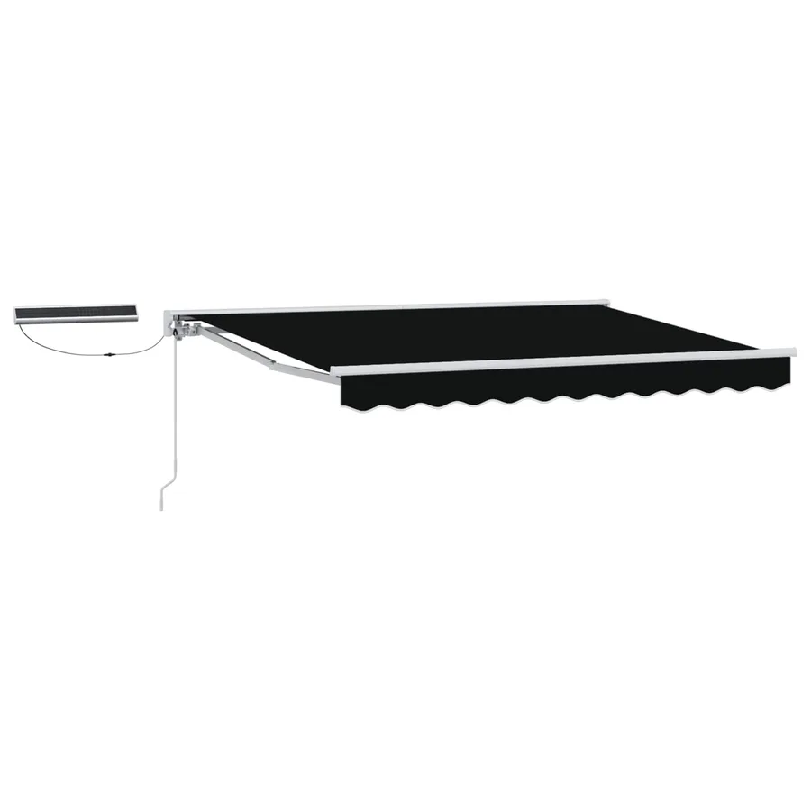 Auvent rétractable électrique Noir et Blanc 3,5 x 2,5 m - 2