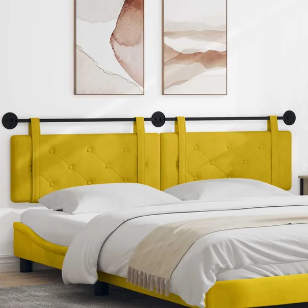 Tête de lit suspendue Jaune Velours