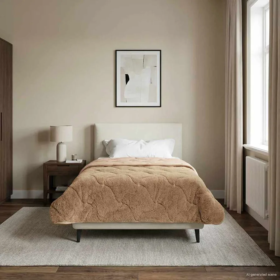 Duvet d'été simple Matelassé Taupe 135 x 220 cm
