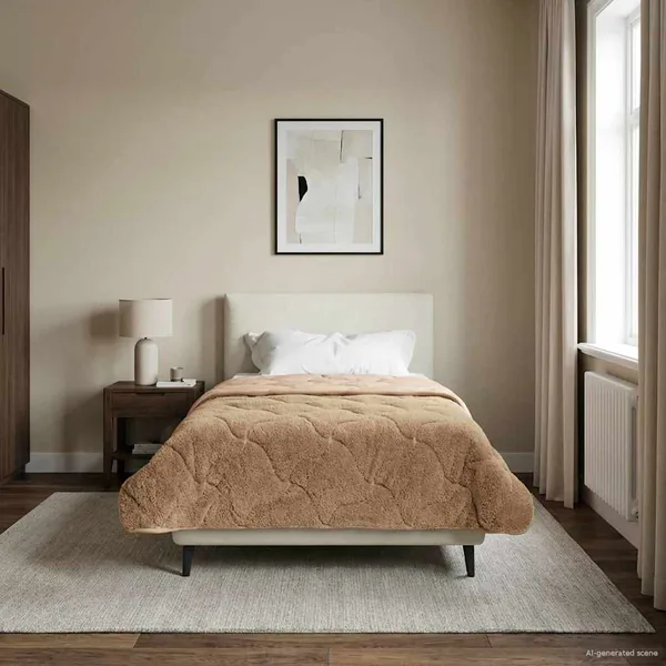 Duvet d'été simple Matelassé Taupe 135 x 220 cm