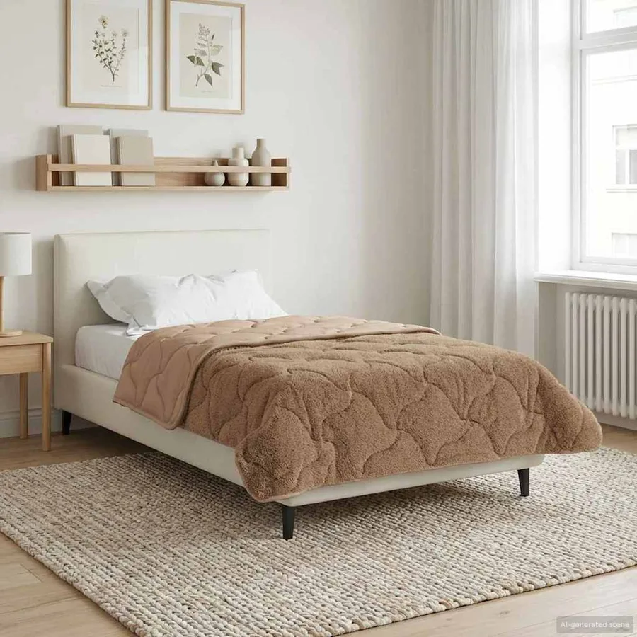 Duvet d'été simple Matelassé Taupe 135 x 220 cm - 4