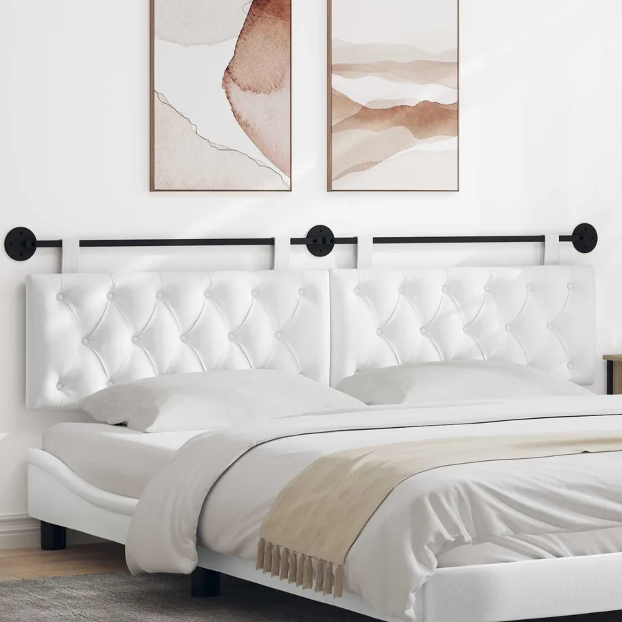 Tête de lit suspendue Blanc Tissu