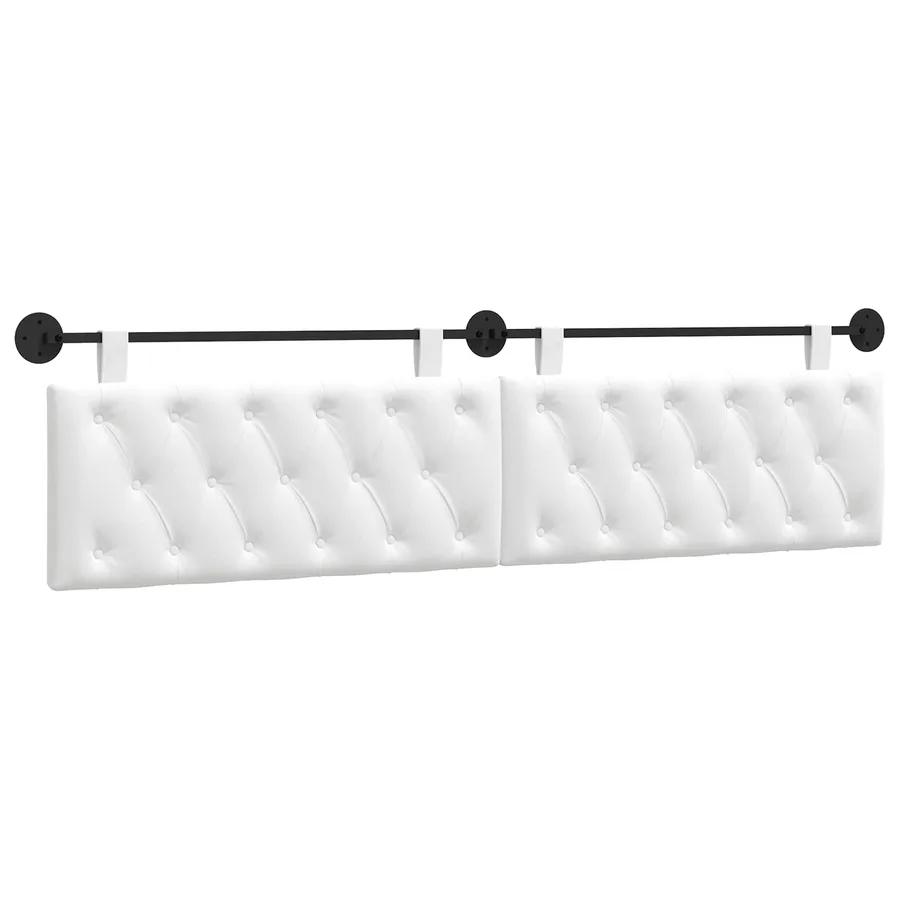 Tête de lit suspendue Blanc Tissu - 2