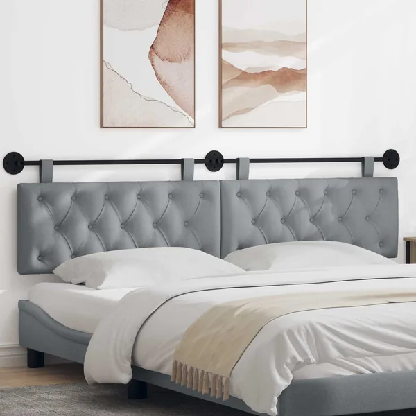 Tête de lit suspendue Gris clair Tissu