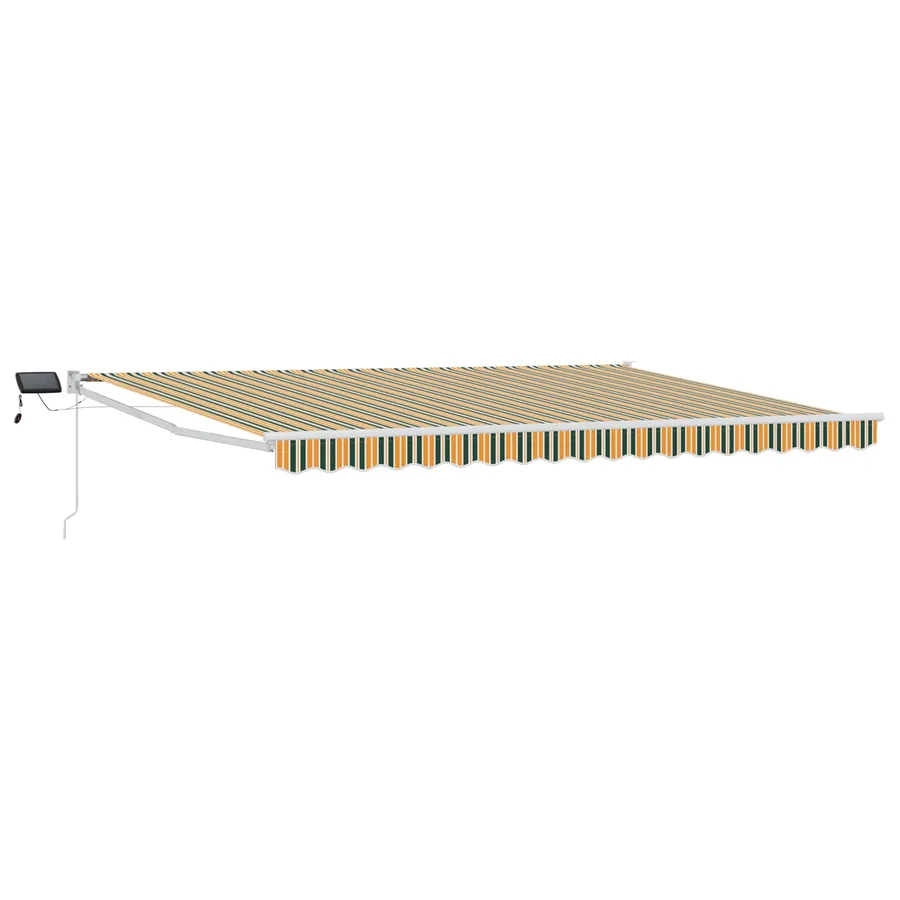 Store rétractable manuel avec LEDs Vert, Jaune, Blanc 4,5 × 3 m - 2