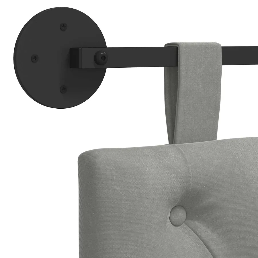 Tête de lit suspendue Avec lumière LED Gris clair Velours - 9