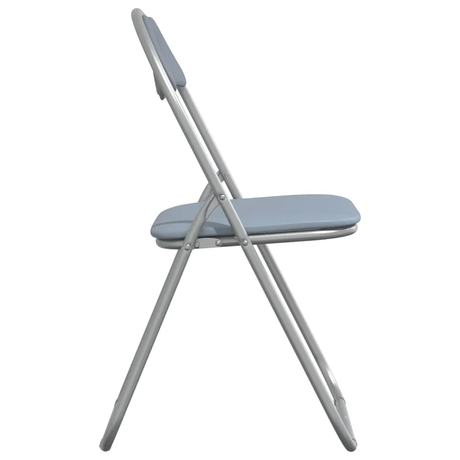 Chaise pliante 2 pcs Gris 48 x 43,5 x 81 cm Simili cuir - 6