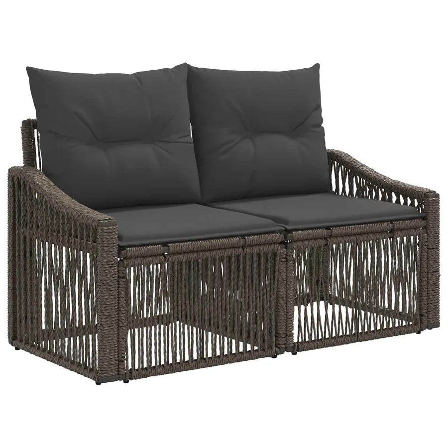 Ensemble de canapé de jardin 6 pcs Gris polyrotin - 3