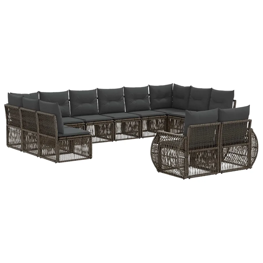 Ensemble de canapé de jardin 12 pcs Gris et Gris foncé