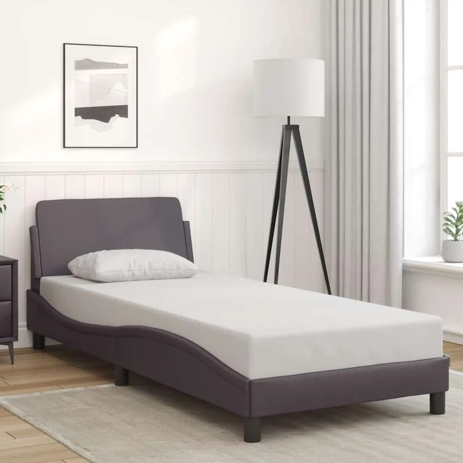 Cadre de lit Dover gris 90x200 cm similicuir