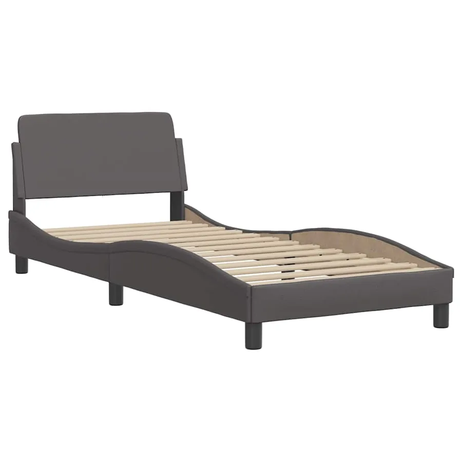Cadre de lit Dover gris 90x200 cm similicuir - 3