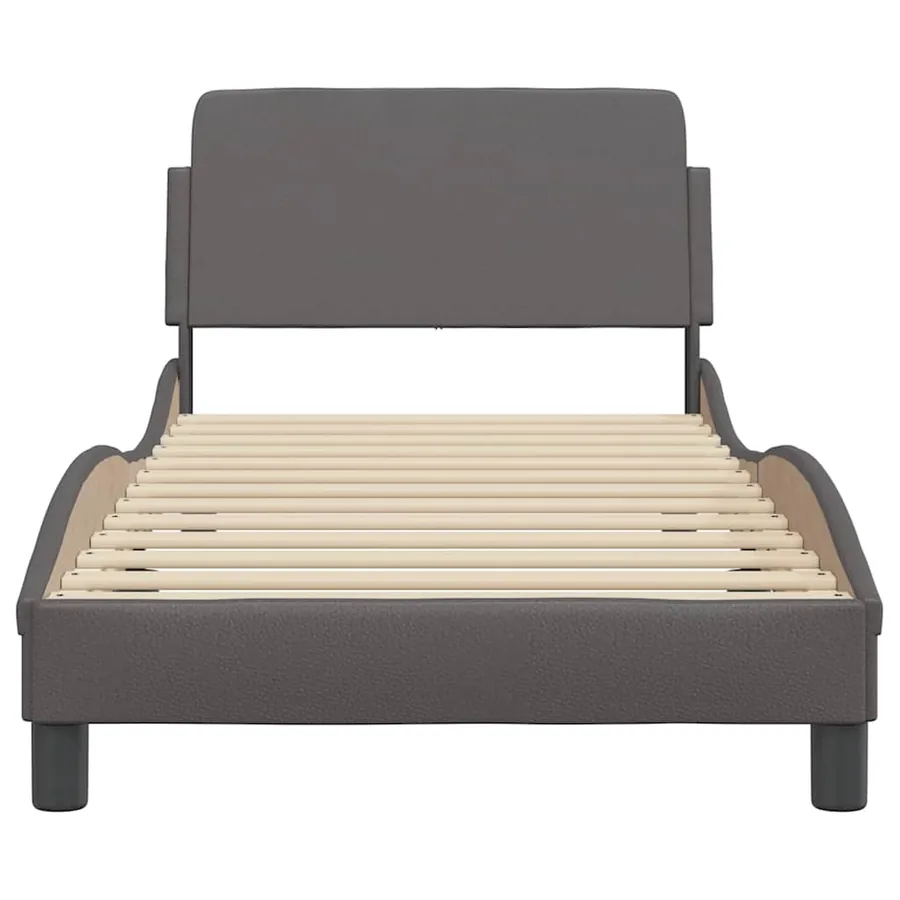 Cadre de lit Dover gris 90x200 cm similicuir - 4