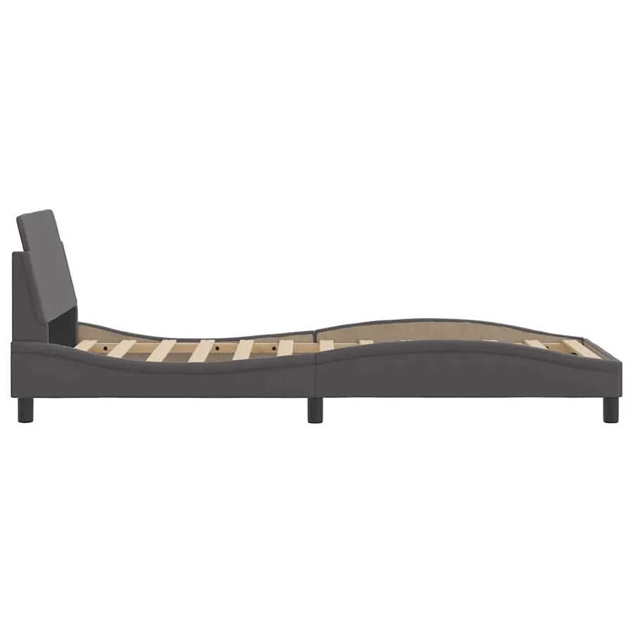 Cadre de lit Dover gris 90x200 cm similicuir - 5