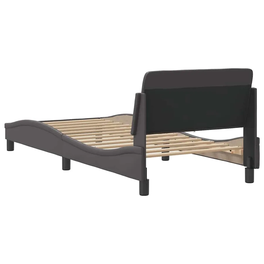 Cadre de lit Dover gris 90x200 cm similicuir - 6
