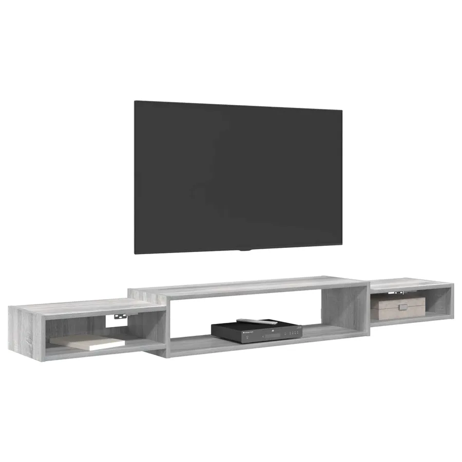 Meuble TV mural Montage mural Sonoma gris 180 x 28 x 21 cm - 3