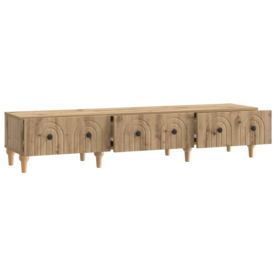 Meuble TV 147 x 34,5 x 30 cm Chêne artisanal Bois d'ingénierie - 5