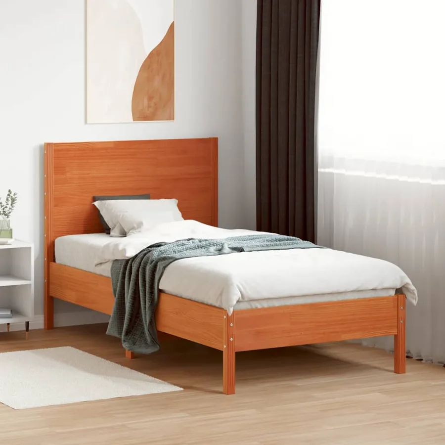 Tête de lit cire marron 100 cm bois massif de pin - 3