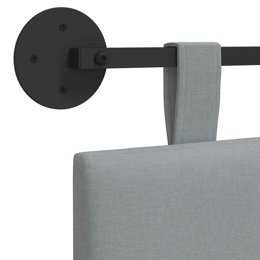 Tête de lit suspendue Gris clair Tissu - 9