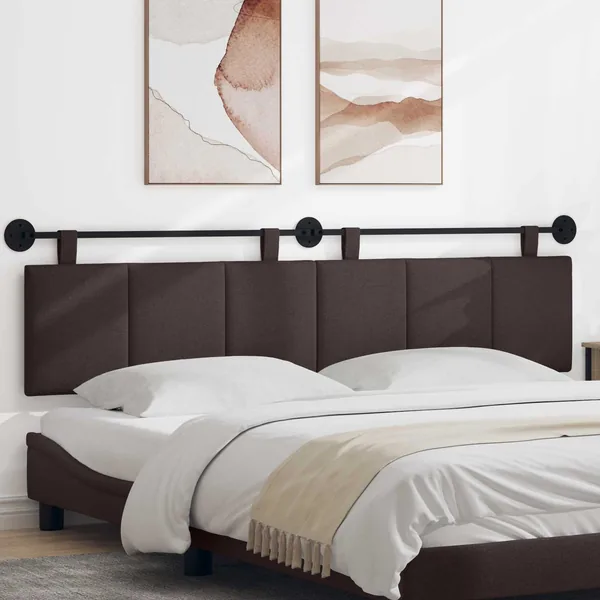 Tête de lit suspendue Marron foncé Tissu