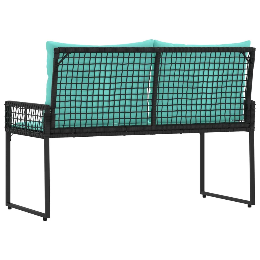 Banc extérieur avec coussin Noir et turquoise 118 x 55 x 82 cm - 7