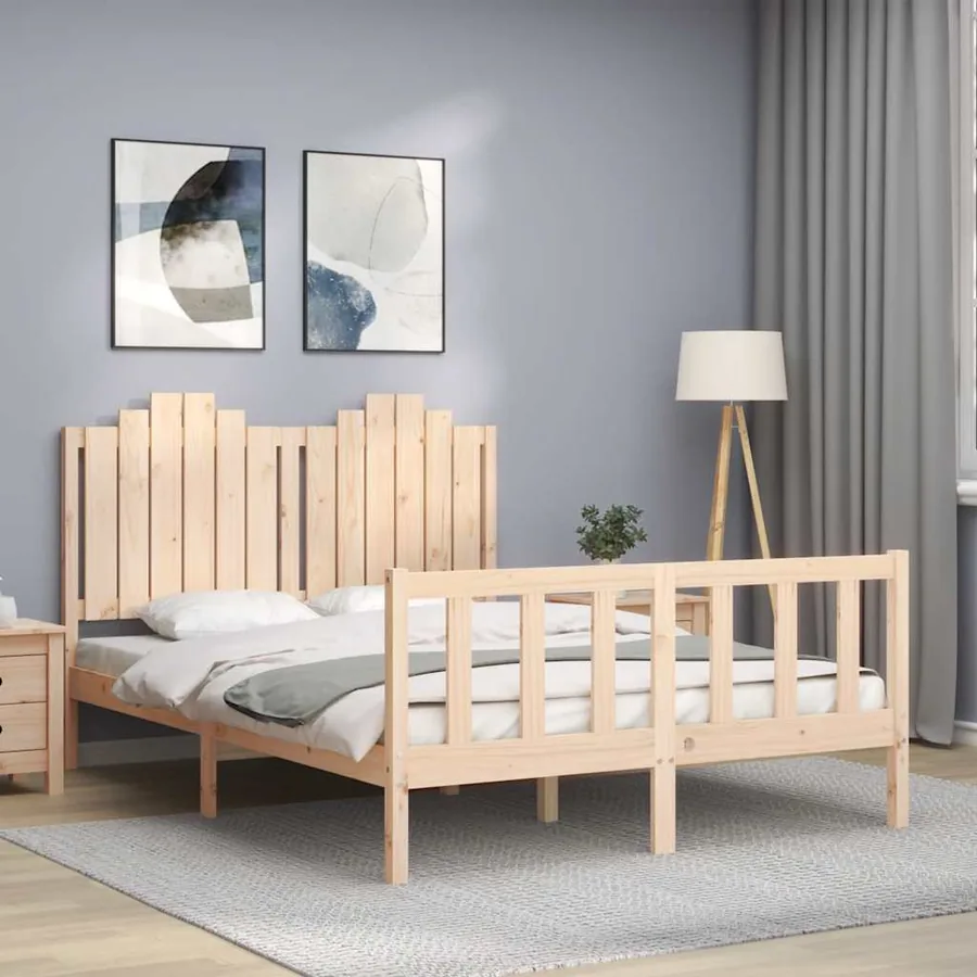 Cadre de lit sans matelas 140x200 cm bois massif de pin