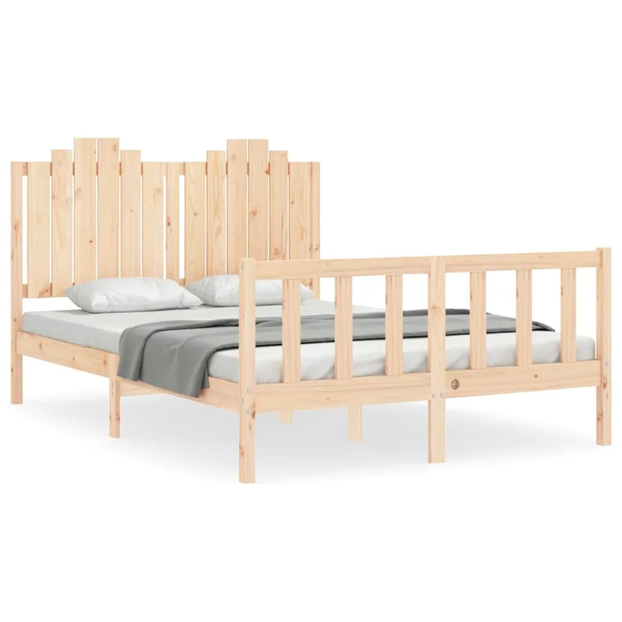 Cadre de lit sans matelas 140x200 cm bois massif de pin - 2