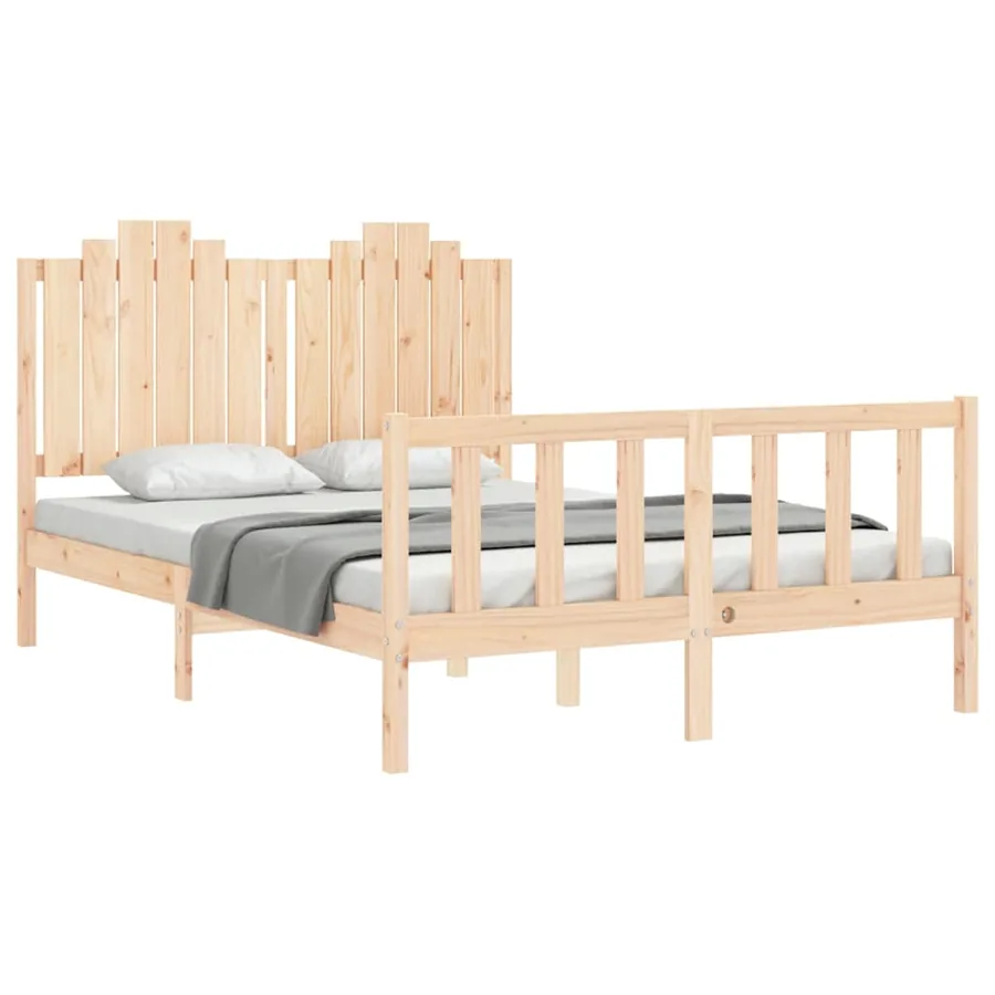 Cadre de lit sans matelas 140x200 cm bois massif de pin - 3