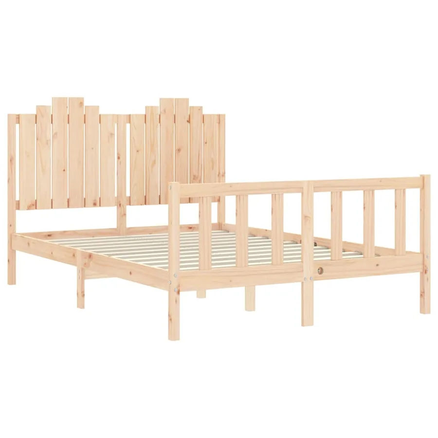 Cadre de lit sans matelas 140x200 cm bois massif de pin - 5